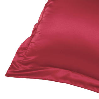 Unique Bargains 2 Pcs Wine Red Pillow Shams Satin Pillow Cases Queen Oxford Pillowcases