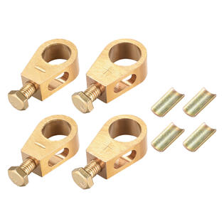 Unique Bargains Car Battery Terminal Clamps Positive Negative Set Copper 2 Pairs