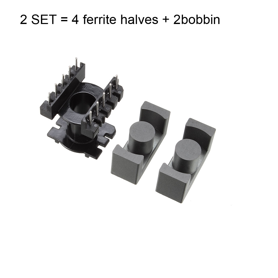 Unique Bargains 2 Sets EC28 5+5pin Transformer Bobbin PC40 Core 4 Ferrite Halves+2 Bobbin