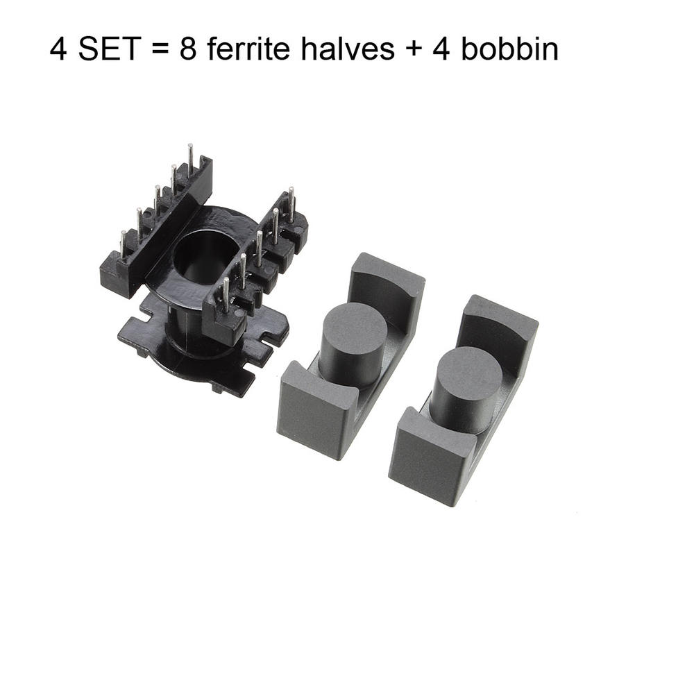 Unique Bargains 4 Sets EC28 5+5pin Transformer Bobbin PC40 Vertical 8 Ferrite Halves+4 Bobbin