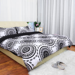 Unique Bargains King All Season Duvet Cover Sets Bohemian White