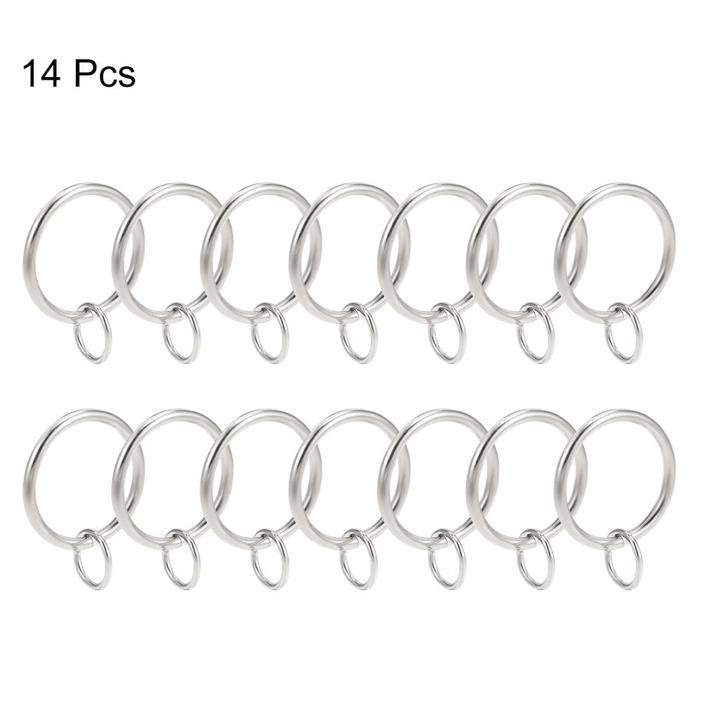 Unique Bargains Curtain Ring 32mm Inner Dia Drapery Ring for Curtain Rods Silver Tone 14 Pcs