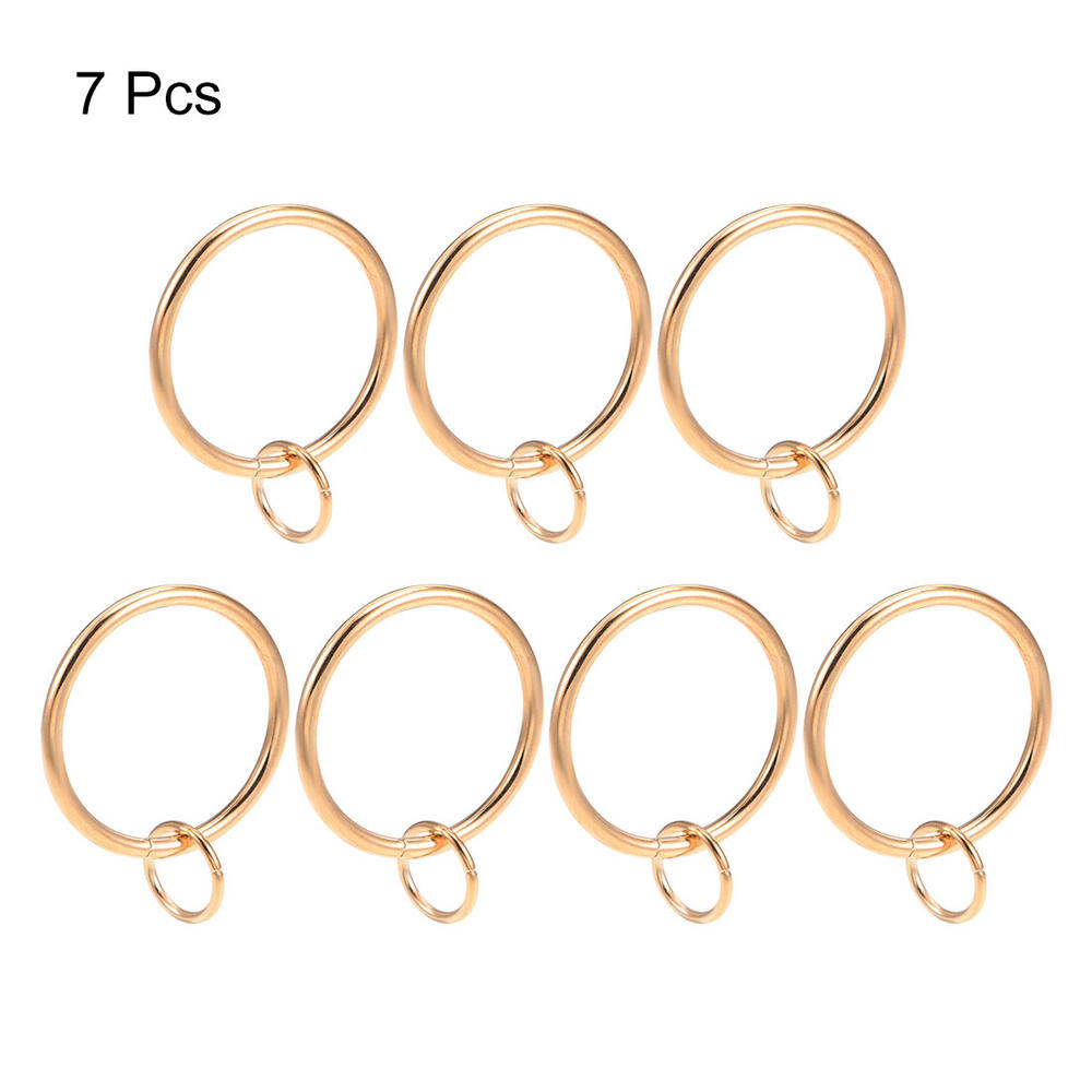 Unique Bargains Curtain Ring Metal 37mm Inner Dia Drapery Ring for Curtain Rods Gold 7 Pcs