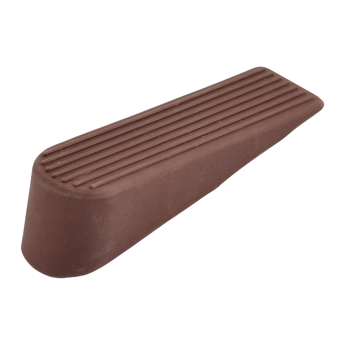 Unique Bargains Household Office Soft Plastic Anti Slip Door Wedge Stopper Protector Brown
