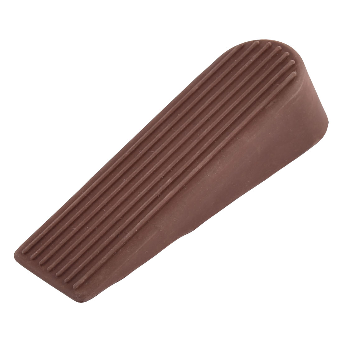 Unique Bargains Household Office Soft Plastic Anti Slip Door Wedge Stopper Protector Brown