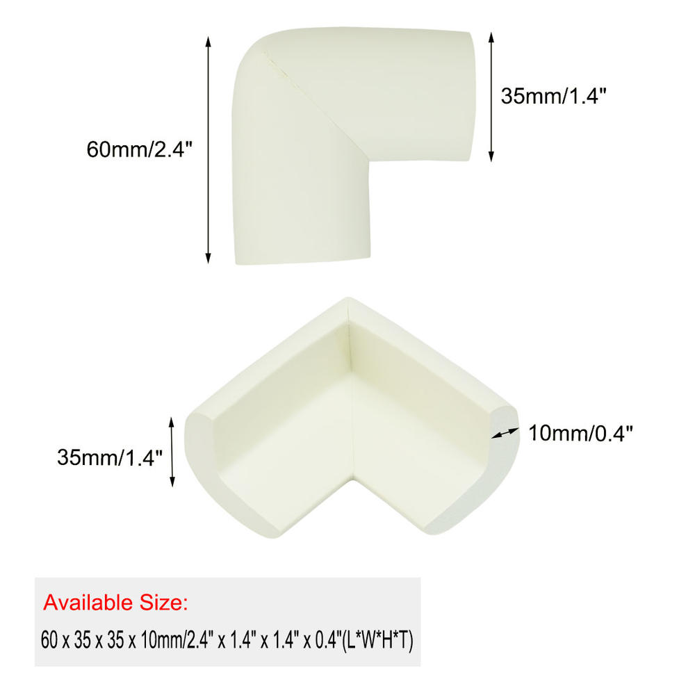 Unique Bargains Desk Table Edge Foam Corner Cushion Guards Soft Bumper Protector 10pcs White