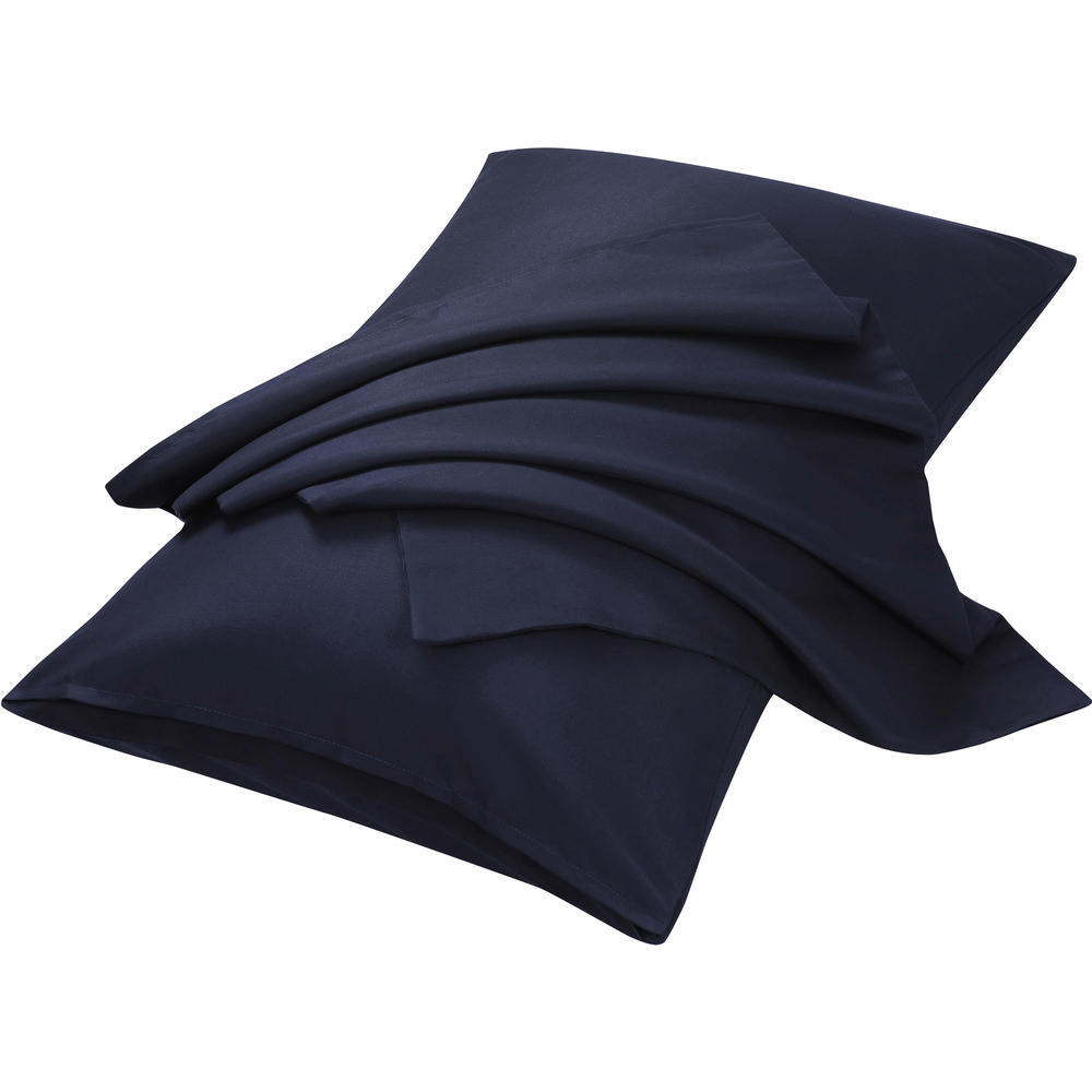 Unique Bargains Soft 2pcs Pillowcases Microfiber No Wrinkle King Navy Blue Pillow Case Cover