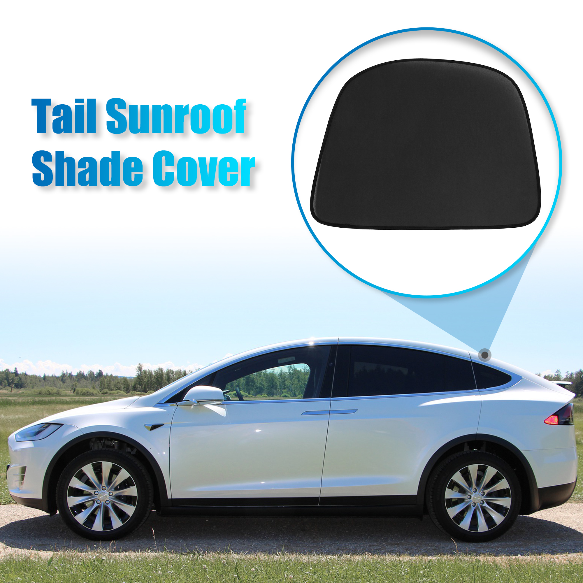 Unique Bargains Glass Roof Sunroof Shade Cover Tail Window Sun Shade for Tesla Model X Top Roof