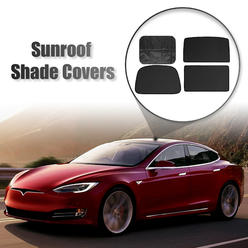 Unique Bargains 3 Pcs Glass Roof Sunroof Shade Cover Window Sun Shade for Tesla Model S Top Roof