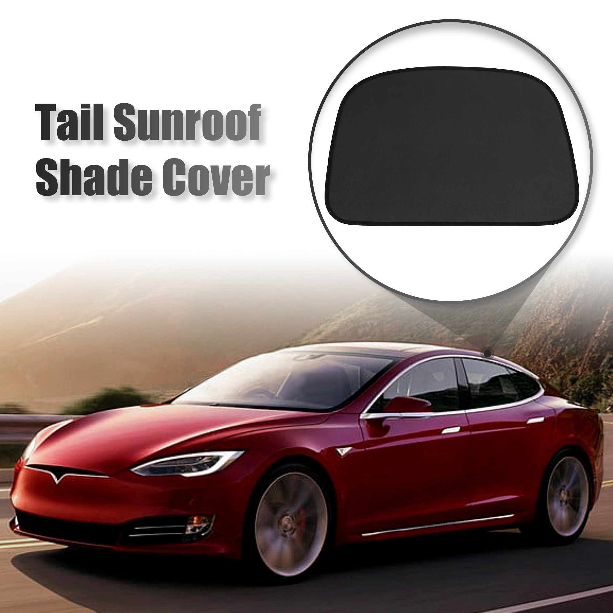 Unique Bargains Glass Roof Sunroof Shade Cover Tail Window Sun Shade for Tesla Model S Top Roof