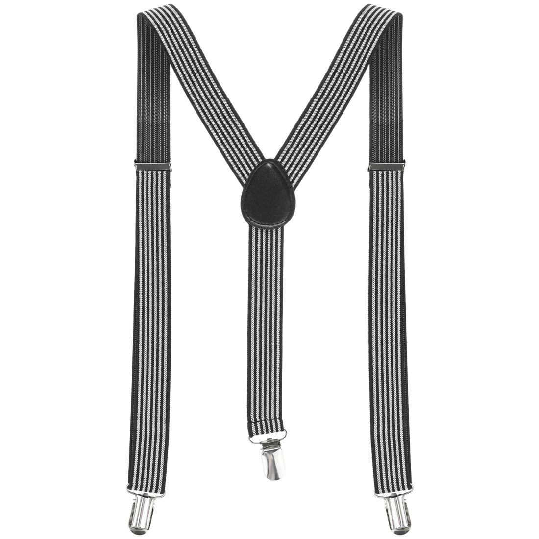 Unique Bargains Unisex Elastic Y Shape Stripes Adjustable Suspender Braces