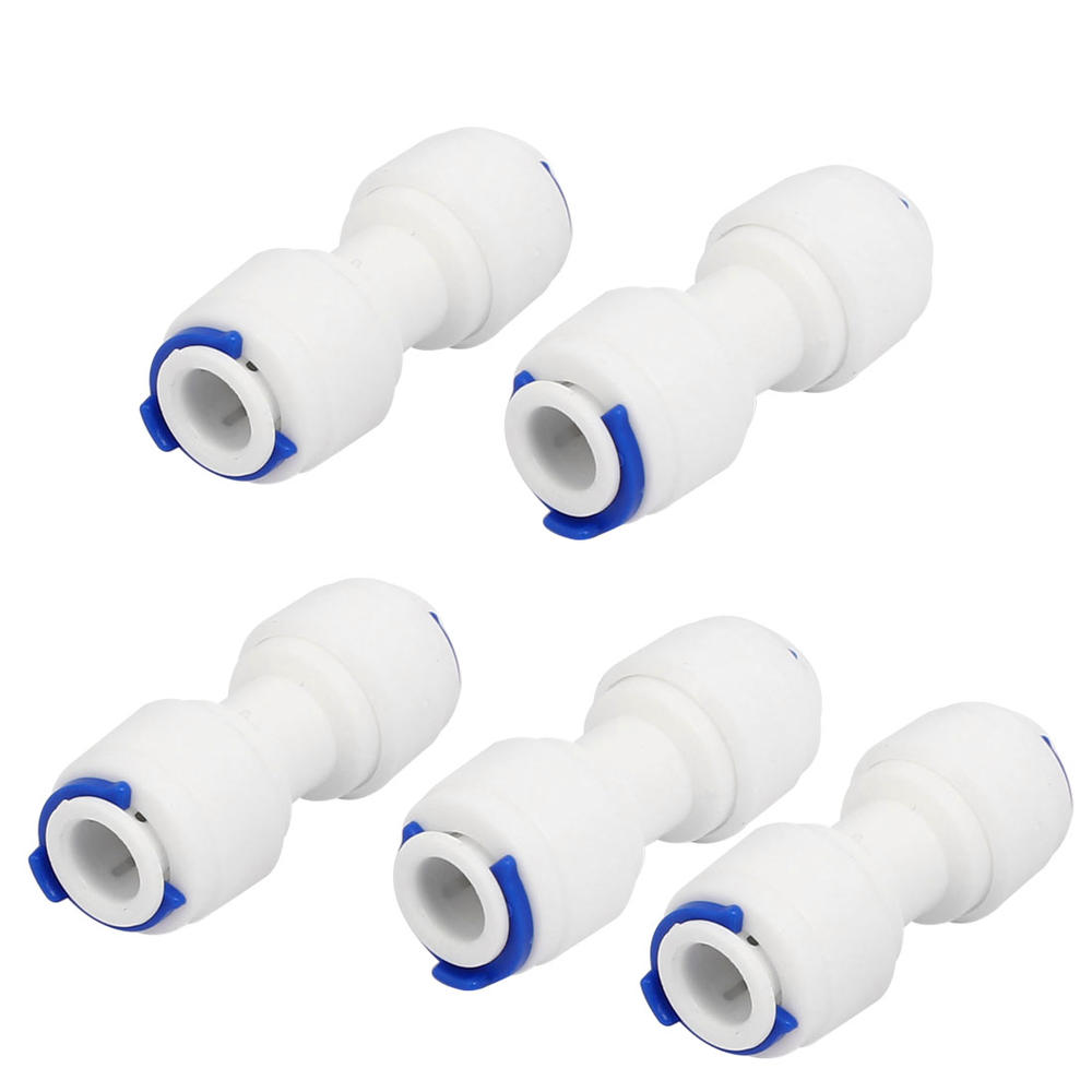 Unique Bargains 1/4" Straight Push Fit Quick Connect 5pcs for RO Water System Drinking Fountain