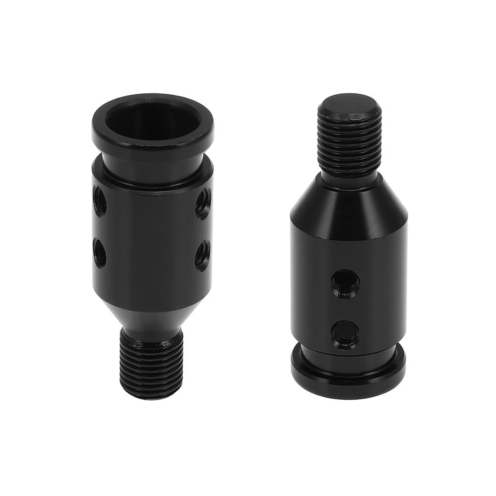 Unique Bargains Car Titanium Tone Gear Shift Knob with M12x1.25 Black Shift Knob Adapter Set