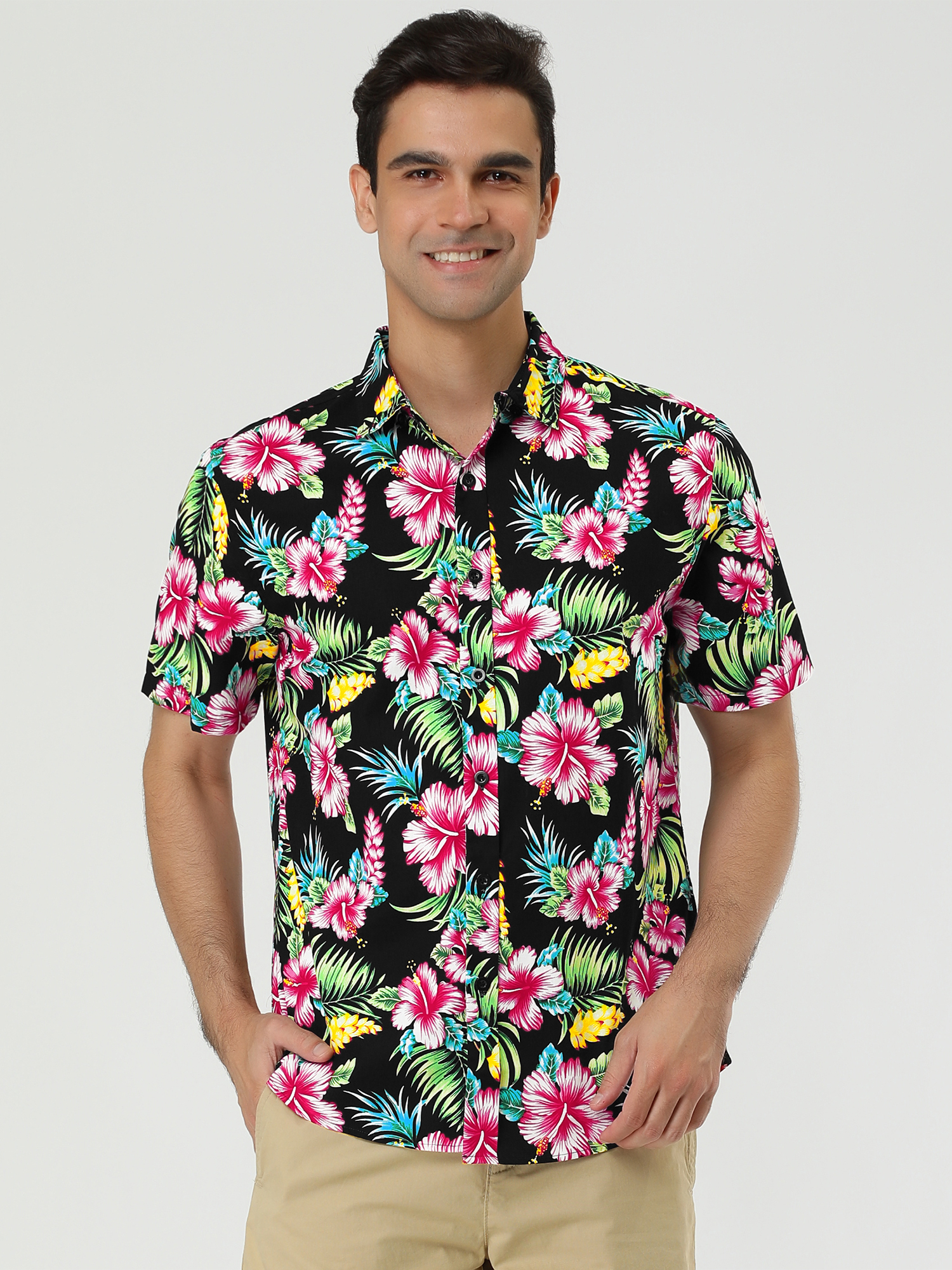 pierre cardin short sleeve dress shirts pierre cardin mens tropical print short sleeve shirt from Sears.com