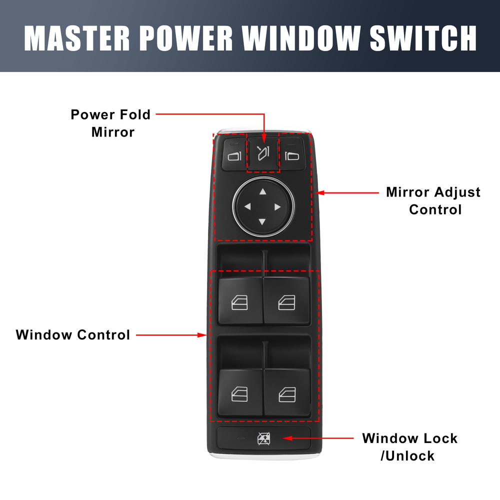 Unique Bargains 2049055402 Car Power Window Switch for Mercedes-Benz E350 C250 GLK350 E500 C300