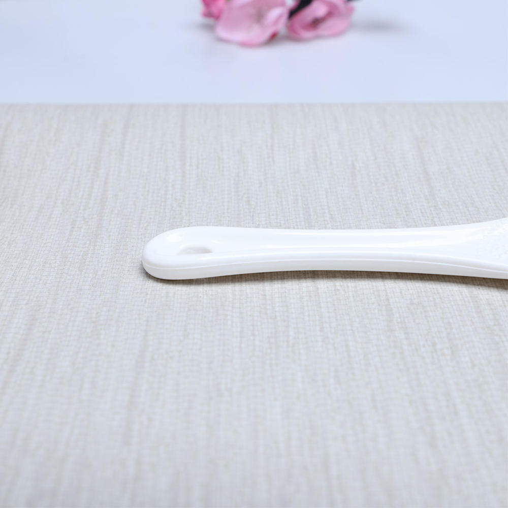Unique Bargains Kitchen Solid White Hard Plastic Rice Paddle Spoon Scoop