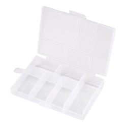 Unique Bargains 6 Grids Grid Storage Box Clear Stable Grid PP Plastic Box for Small Jewelry