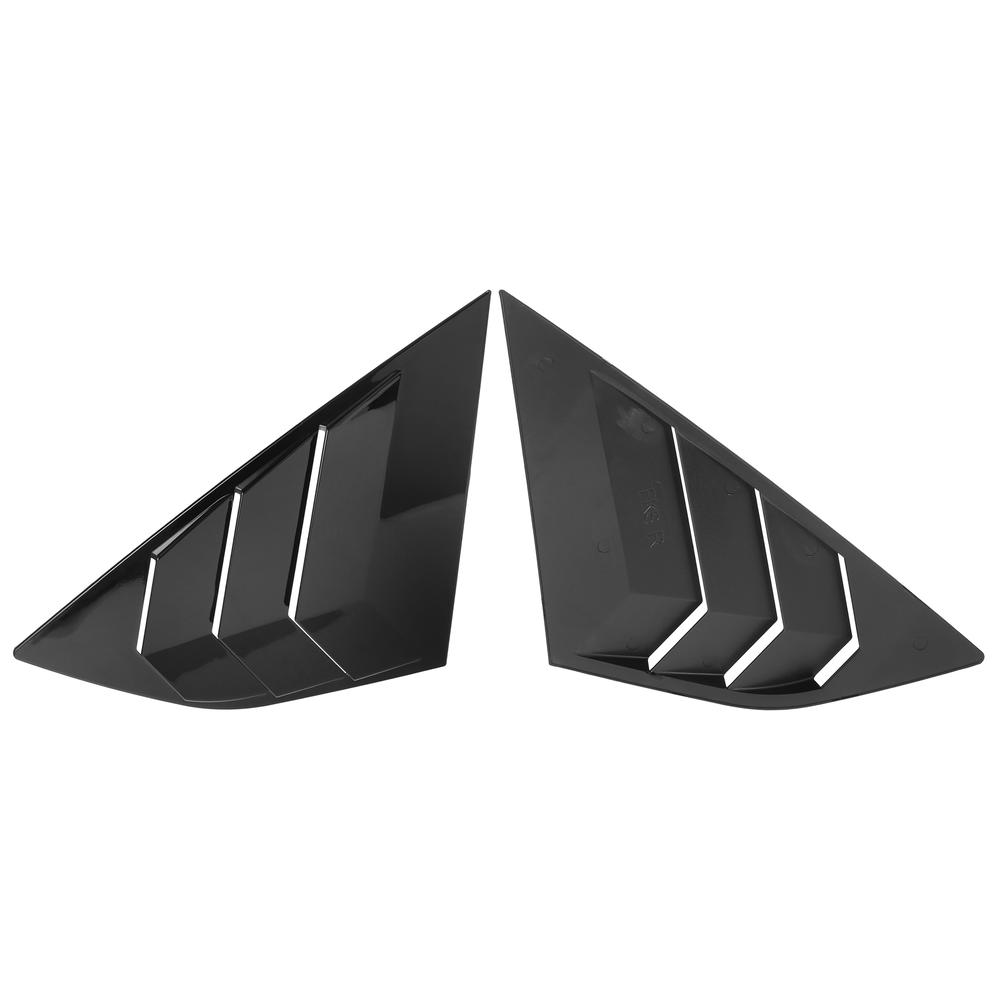 Unique Bargains Pair Car Rear Side Window Louvers Cover for Ford Focus 2012-2018 Gloss Black