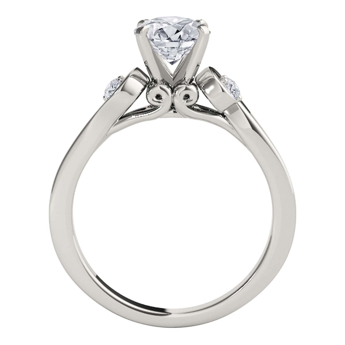 Aone 1/2 Carat Halo Engagement Diamond Ring Crafted In 10k Solid White Gold