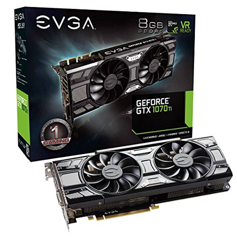 EVGA GeForce GTX 1070 Ti SC GAMING ACX 3.0 Black Edition, 8GB GDDR5, 08G-P4-5671-KR