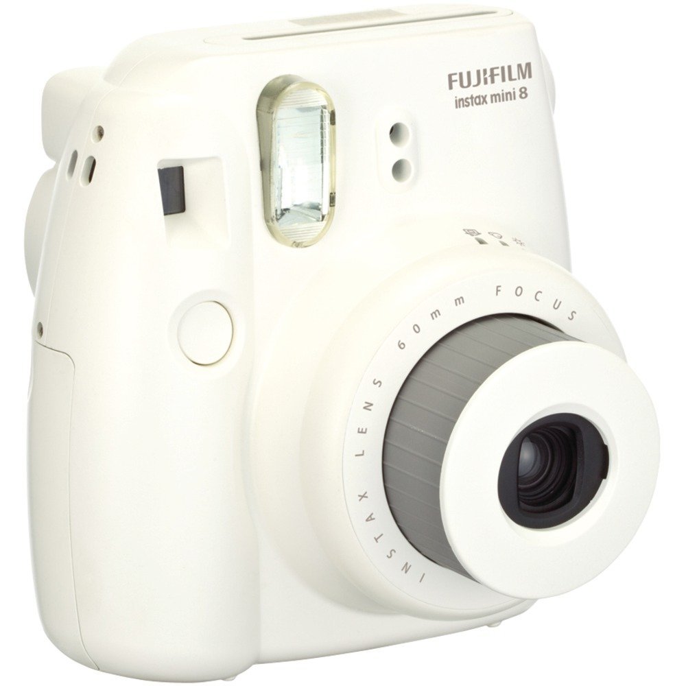 Fujifilm Instax Mini 8 Instant Film Camera (White) - Fujifilm Instax Film (50 PCS) - Compact Case - Quality Photo Brush