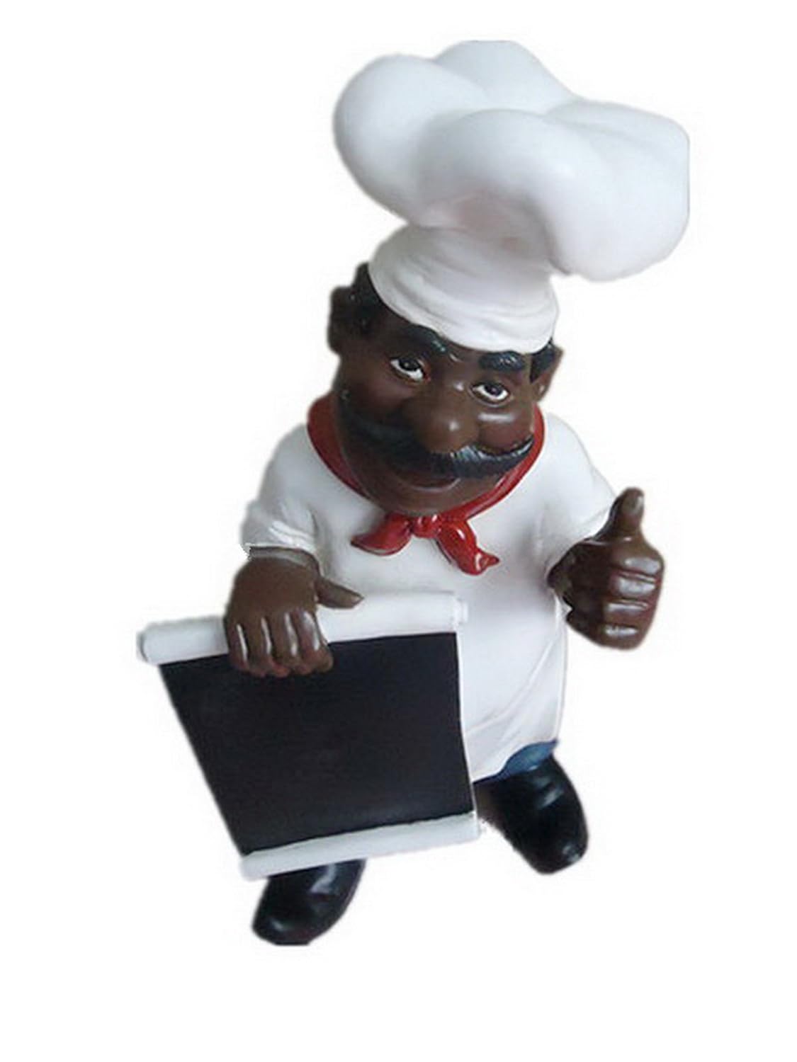 Table Art Fat Chef African American Black Chalkboard Menu Statue African American Black Chalkboard Menu