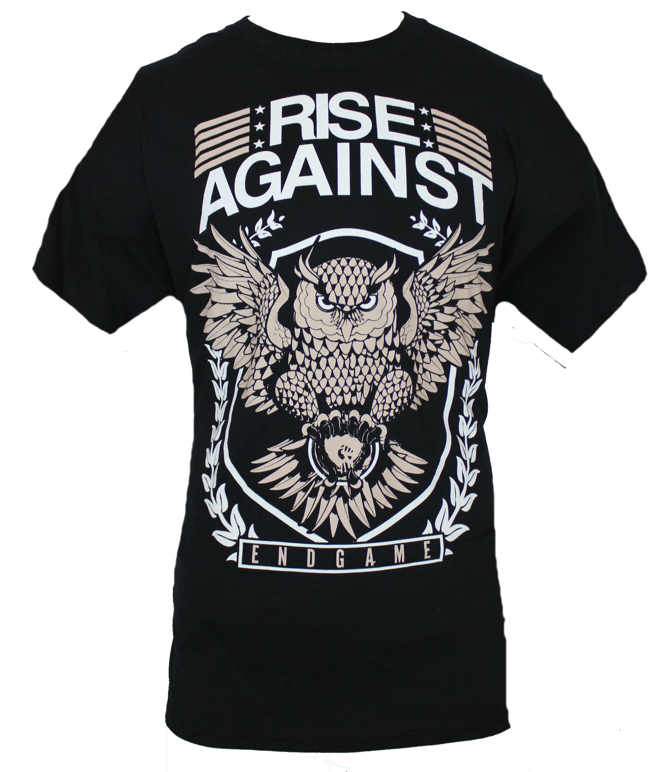 Impb Rise Against Mens T Shirt Endgame Majestic Owl Crest On Black