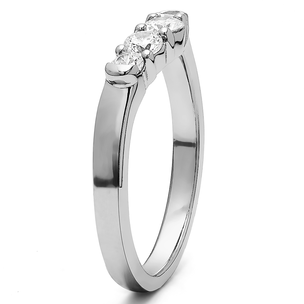 TwoBirch Perfectly Contoured Wedding Ring  in 14k White Gold with Diamonds (G-H,I2-I3) (0.5 CT)