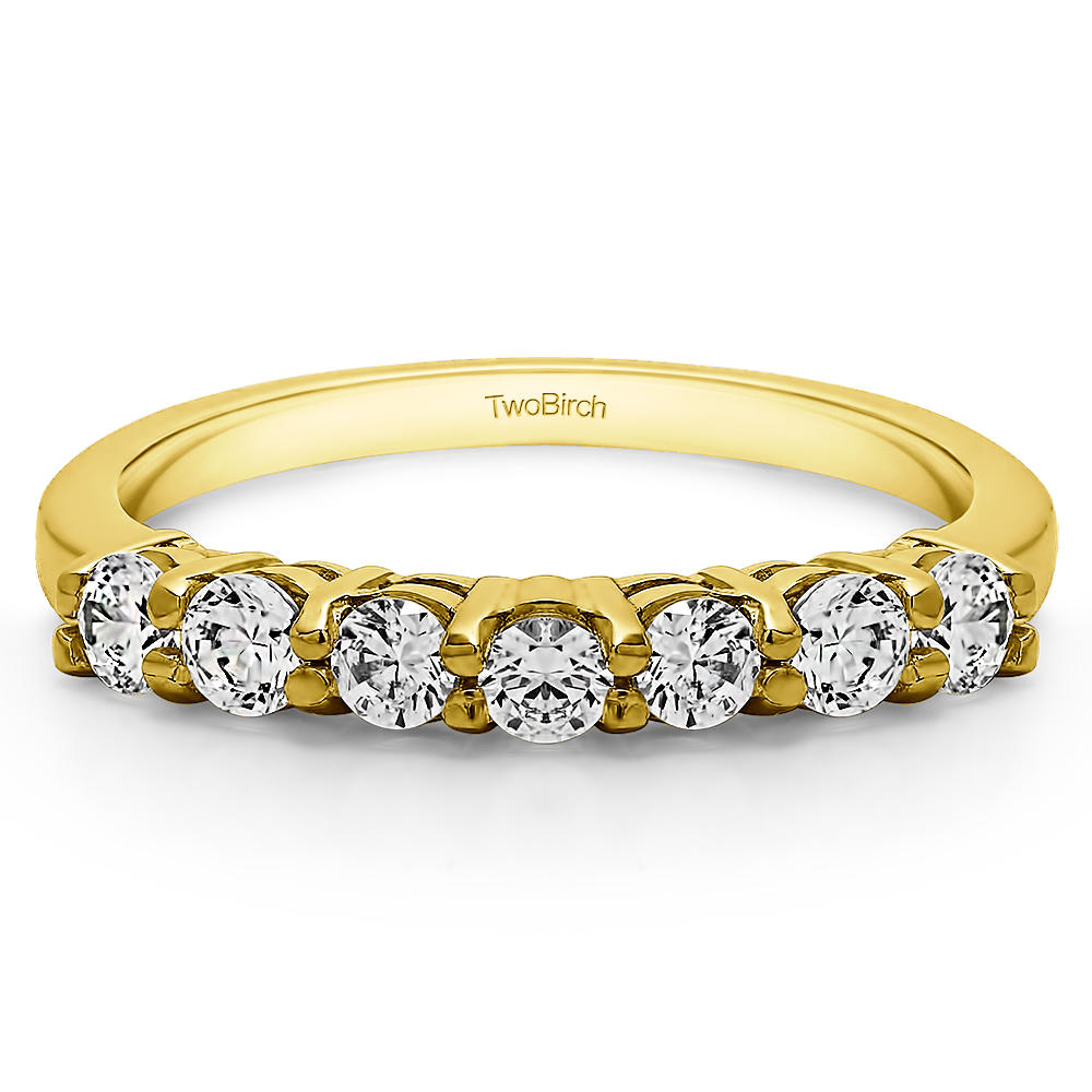 TwoBirch Ring Wrap in Yellow Silver with Forever Brilliant Moissanite by Charles Colvard (0.42 CT)