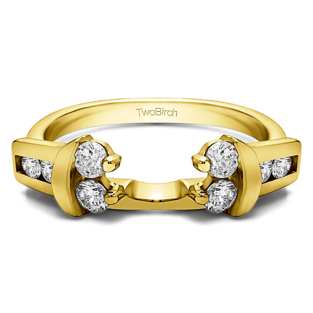 TwoBirch Attractive Anniversary Style Jacket Ring in 14k Yellow Gold with Diamonds (G-H,I2-I3) (0.48 CT)