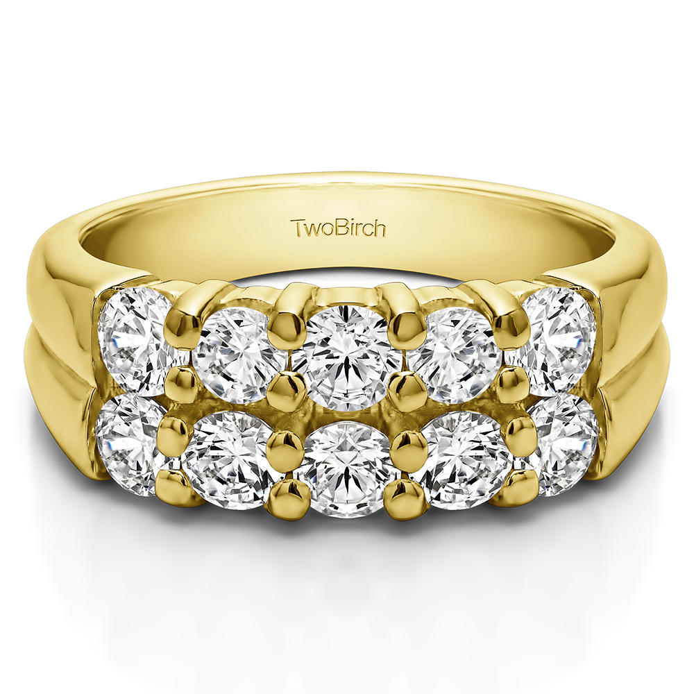 TwoBirch Ring Wrap in 14k Yellow Gold with Forever Brilliant Moissanite by Charles Colvard (1.48 CT)