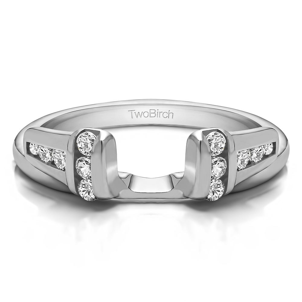 TwoBirch Traditional Ring Wrap Enhancer Jacket in 10k White Gold with Diamonds (G-H,I2-I3) (0.24 CT)