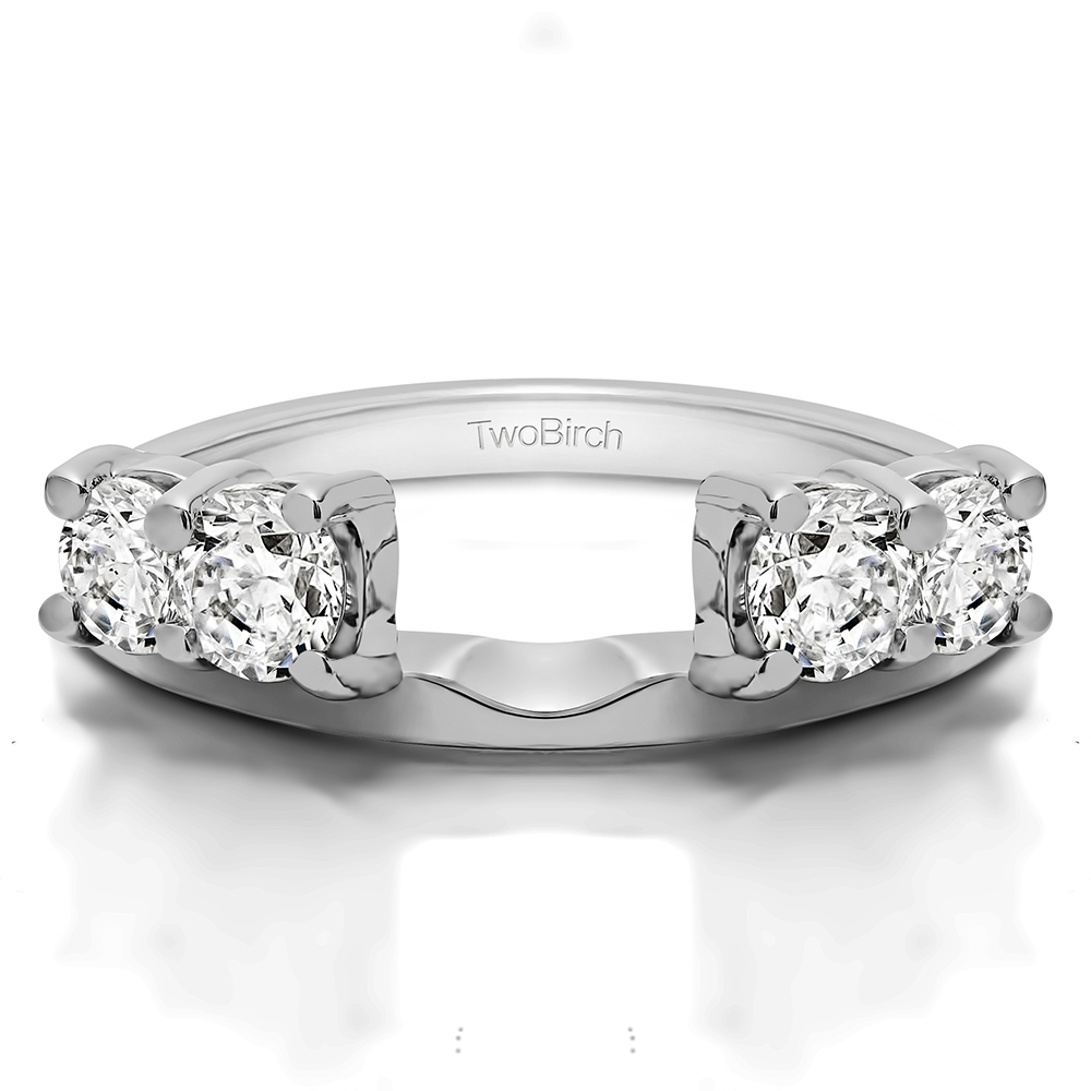 TwoBirch Traditional Style Ring Wrap Enhancer in 14k White Gold with Diamonds (G-H,I2-I3) (0.25 CT)