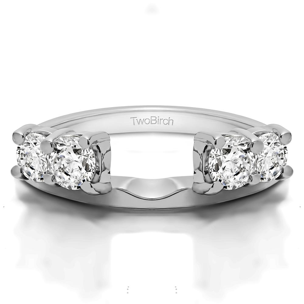 TwoBirch Traditional Style Ring Wrap Enhancer in 14k White Gold with Diamonds (G-H,I2-I3) (0.5 CT)