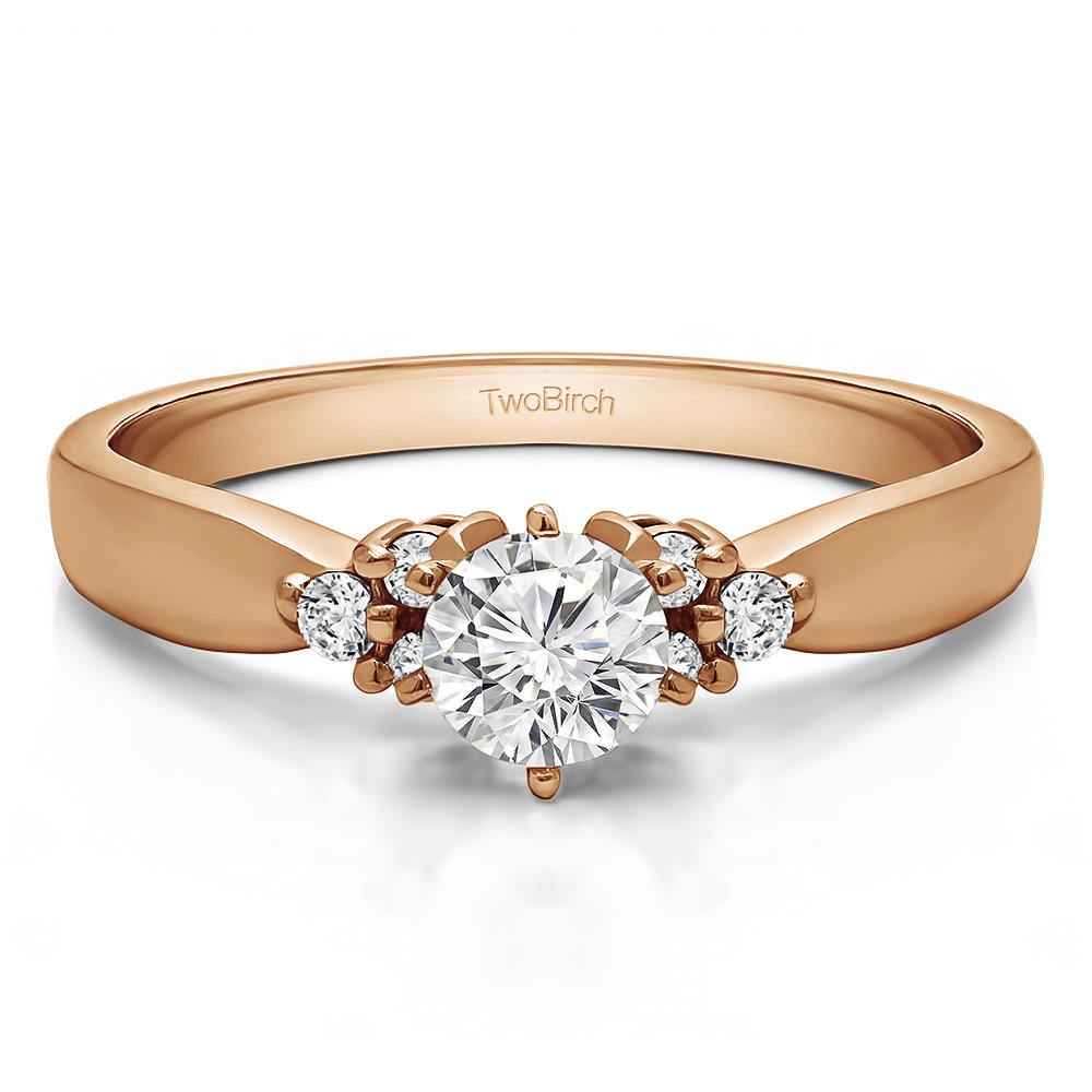 TwoBirch Cluster Promise Ring in 10k Rose Gold with Diamonds (G-H,I2-I3) (0.49 CT)