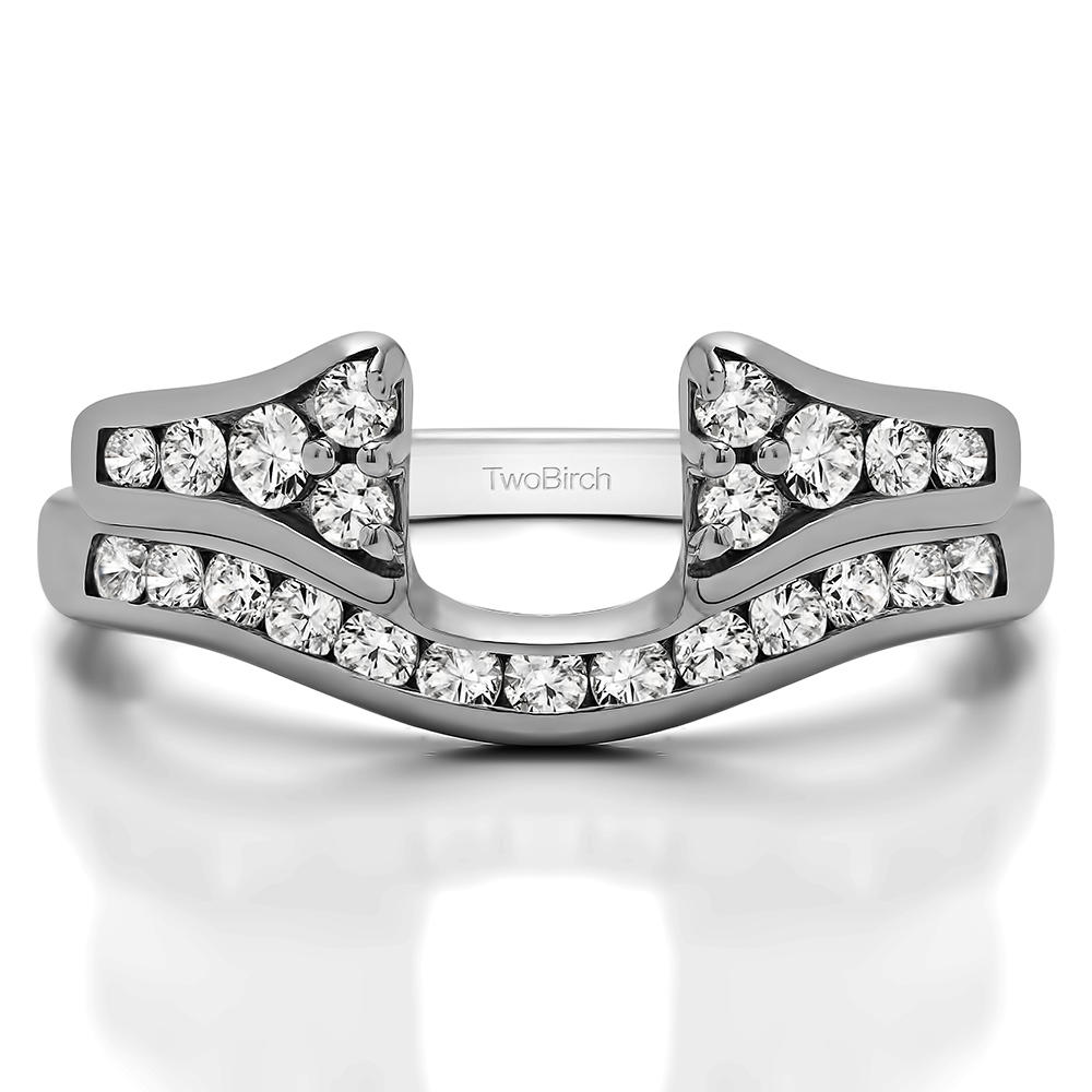 TwoBirch Classic Anniversary Ring Wrap in Sterling Silver with Diamonds (G-H,I2-I3) (1.2 CT)