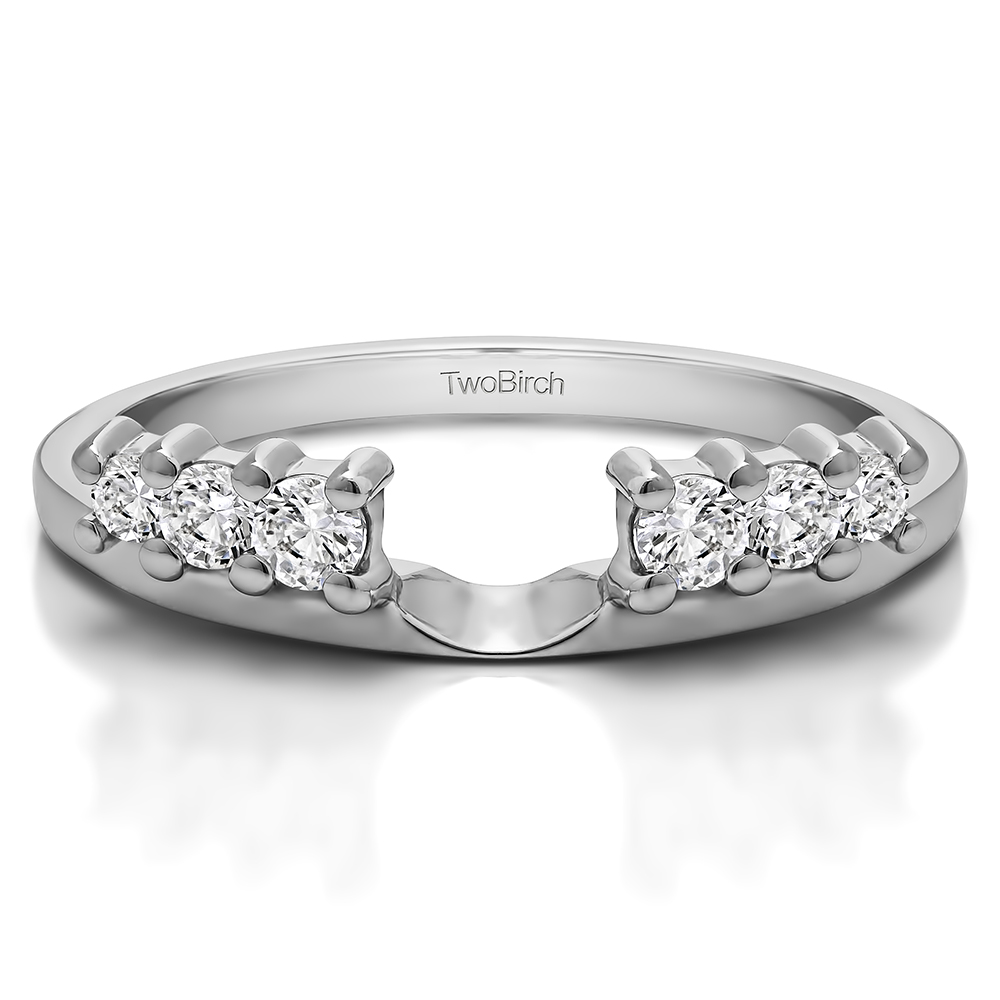 TwoBirch Ring Wrap in 14k White Gold with Forever Brilliant Moissanite by Charles Colvard (0.23 CT)