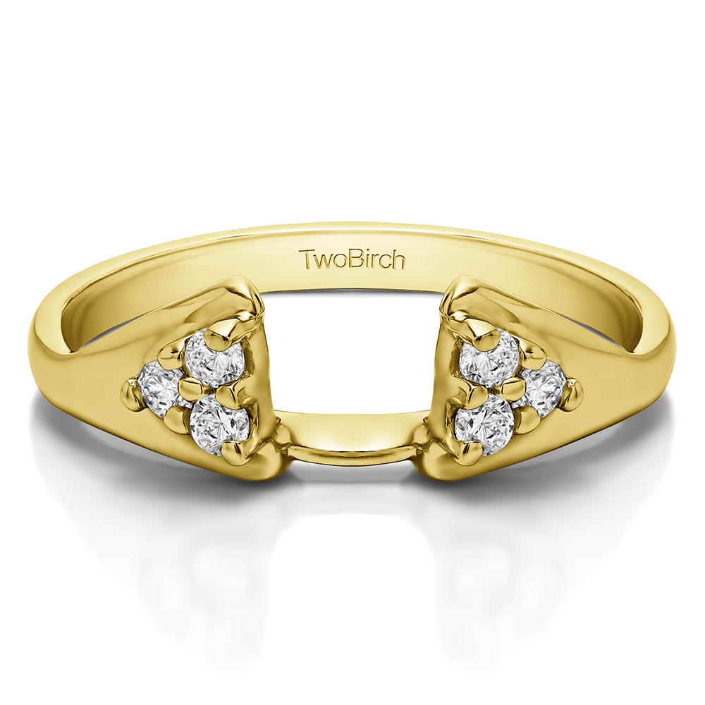 TwoBirch Ring Wrap in 10k Yellow Gold with Forever Brilliant Moissanite by Charles Colvard (0.14 CT)
