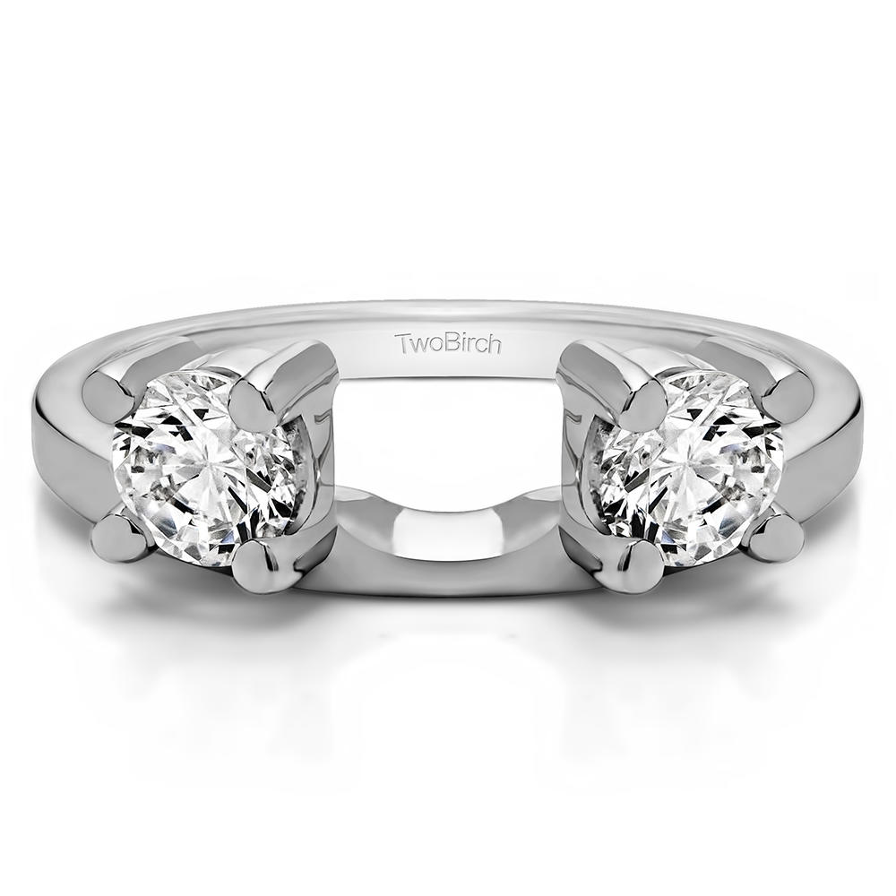 TwoBirch Ring Wrap in 14k White Gold with Forever Brilliant Moissanite by Charles Colvard (0.82 CT)