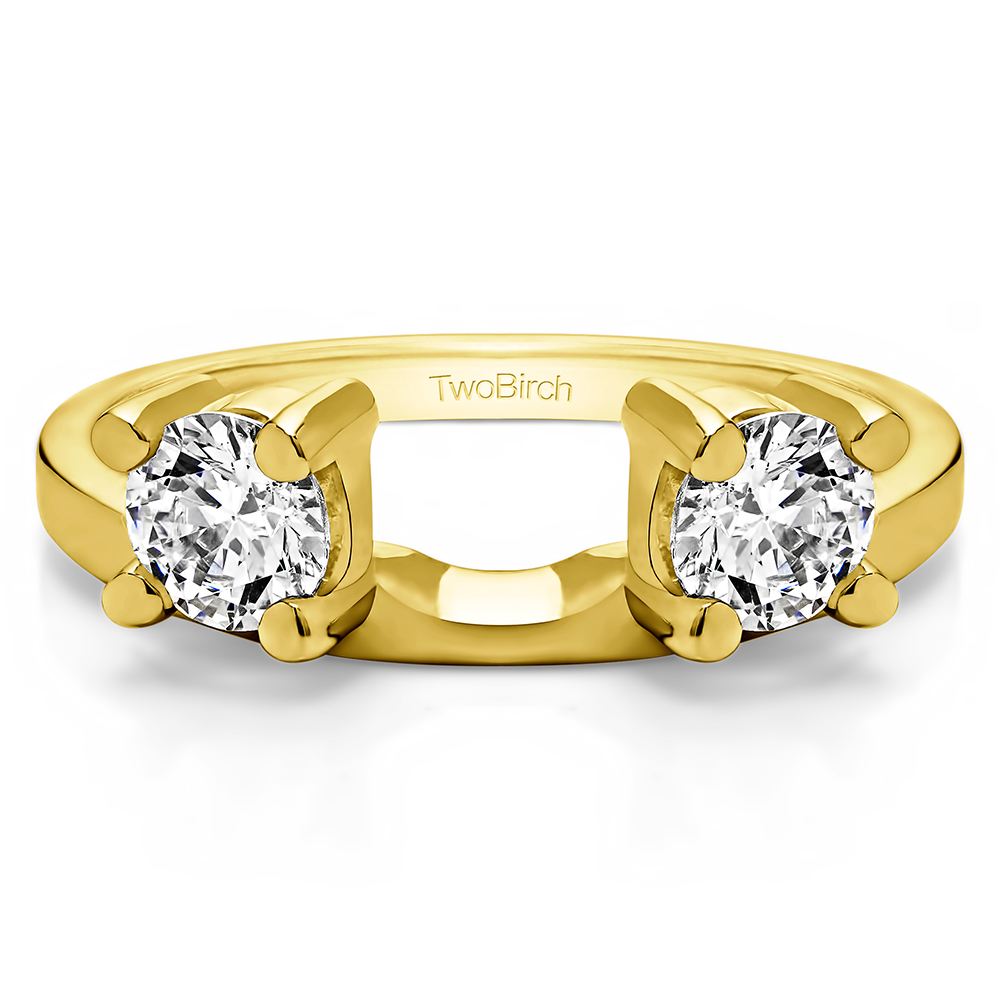 TwoBirch Ring Wrap in Yellow Silver with Forever Brilliant Moissanite by Charles Colvard (0.67 CT)