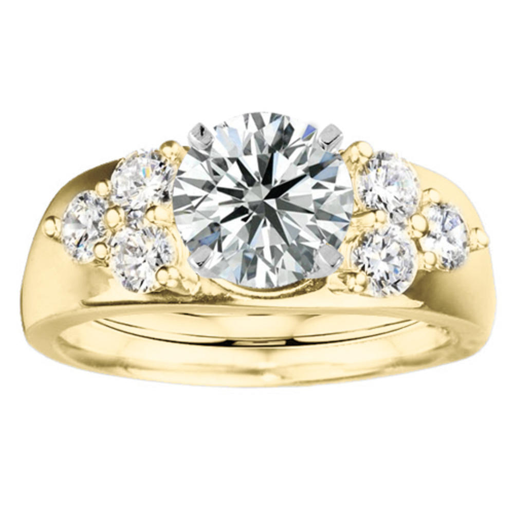 TwoBirch Ring Wrap in Yellow Silver with Forever Brilliant Moissanite by Charles Colvard (0.41 CT)