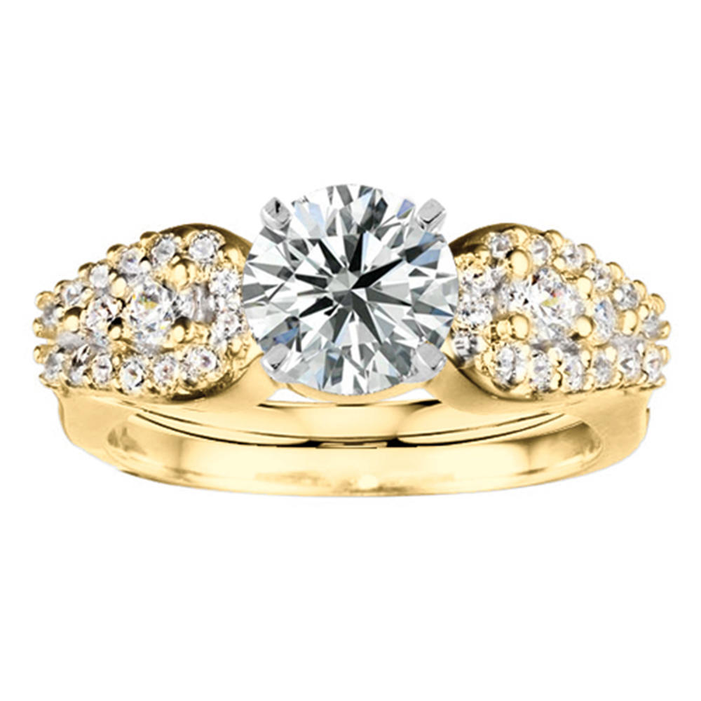 TwoBirch Moissanite Classic Ring Wrap Enhancer  in 10k Yellow Gold with Forever Brilliant Moissanite by Charles Colvard (0.41 CT)