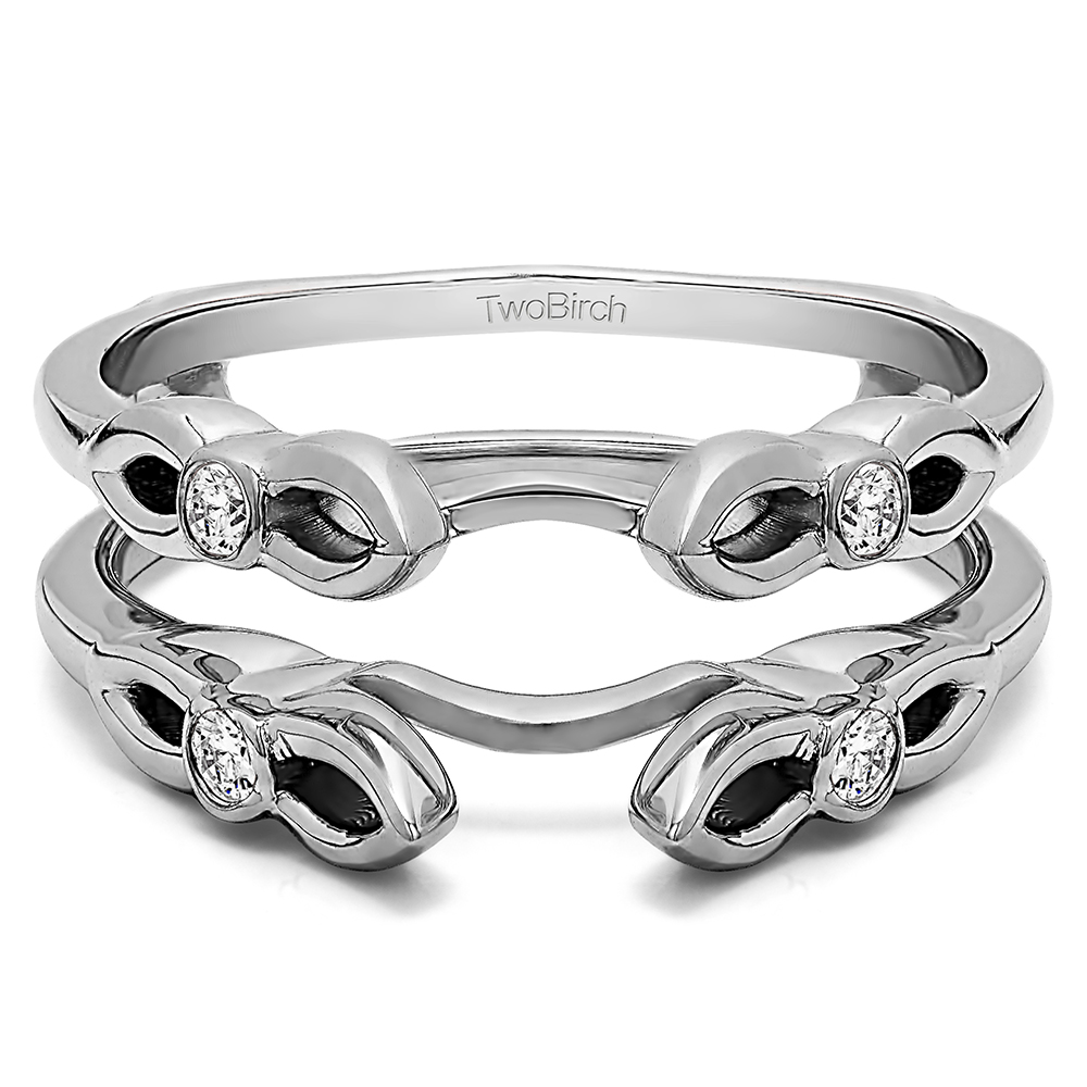 TwoBirch Cathedral Infinity Designed Ring Guard in Sterling Silver with Cubic Zirconia (0.24 CT)
