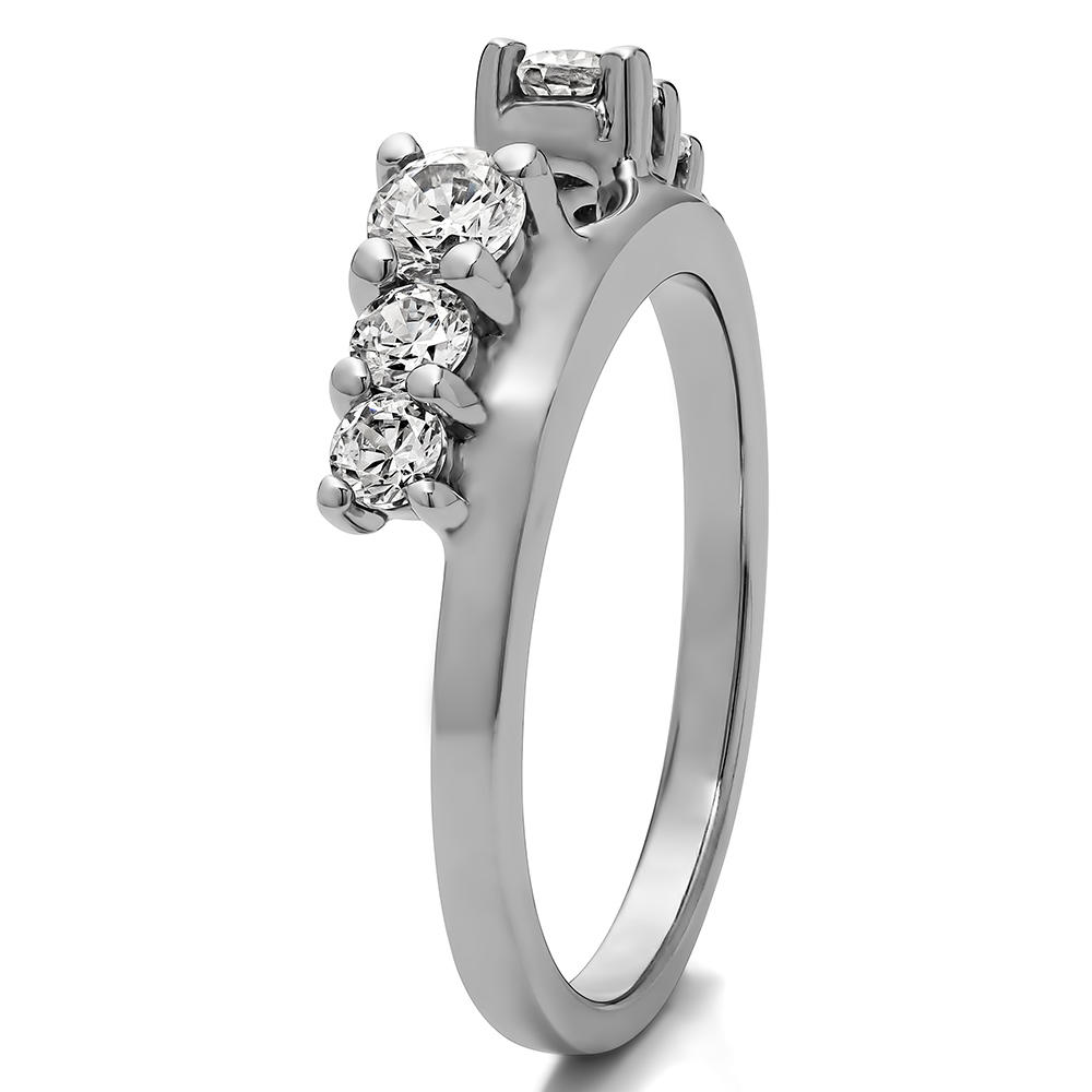 TwoBirch Ring Wrap in 14k White Gold with Forever Brilliant Moissanite by Charles Colvard (0.89 CT)