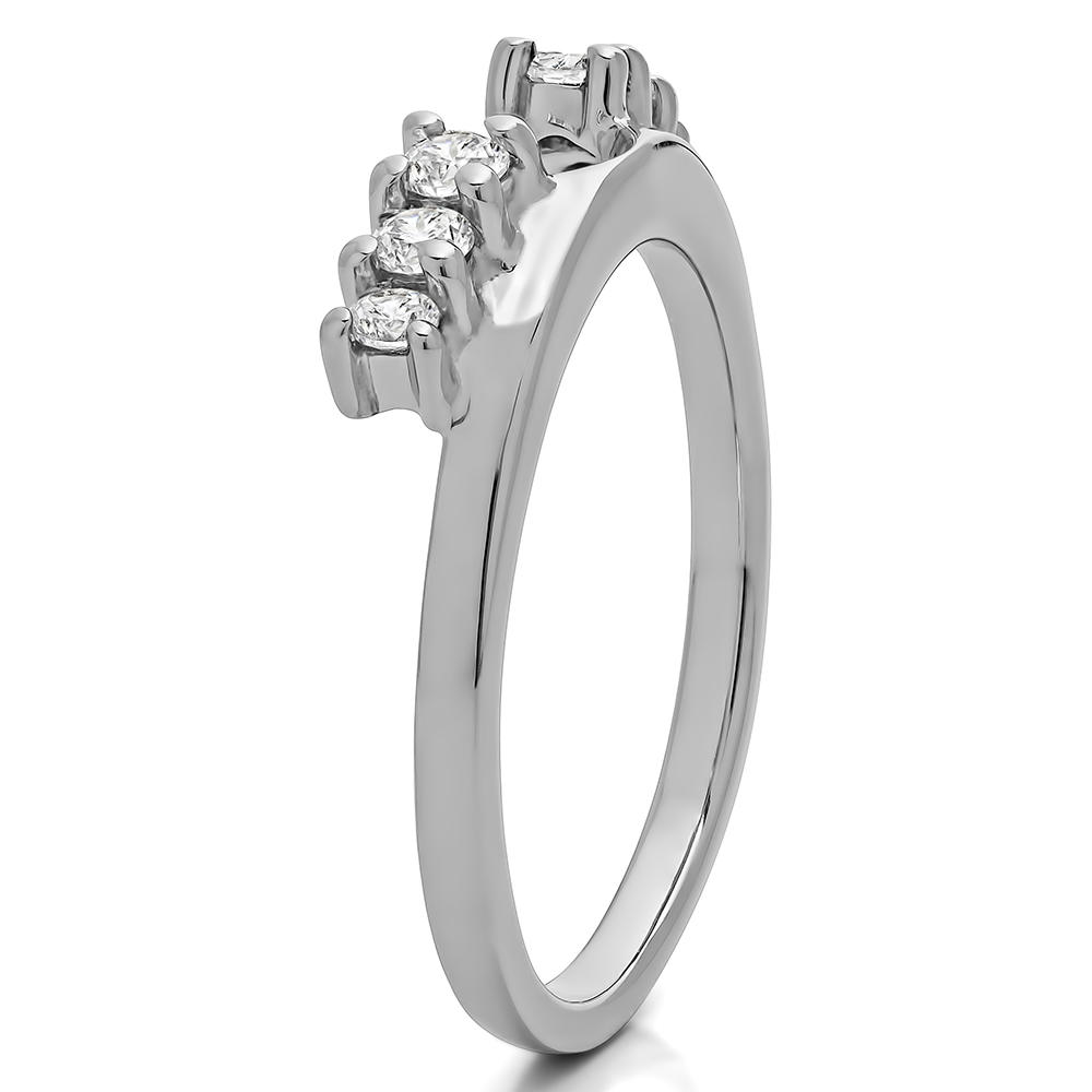 TwoBirch Ring Wrap in 14k White Gold with Forever Brilliant Moissanite by Charles Colvard (0.23 CT)