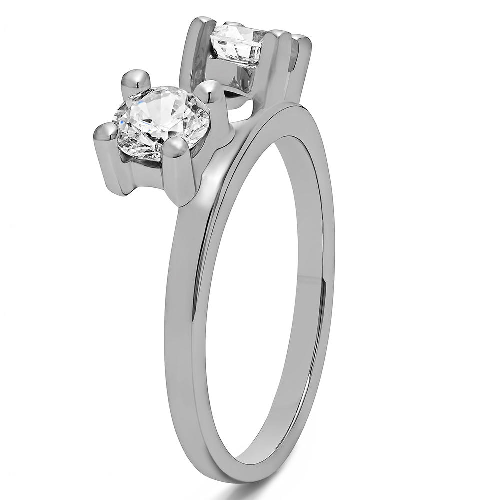 TwoBirch Ring Wrap in 14k White Gold with Forever Brilliant Moissanite by Charles Colvard (0.82 CT)