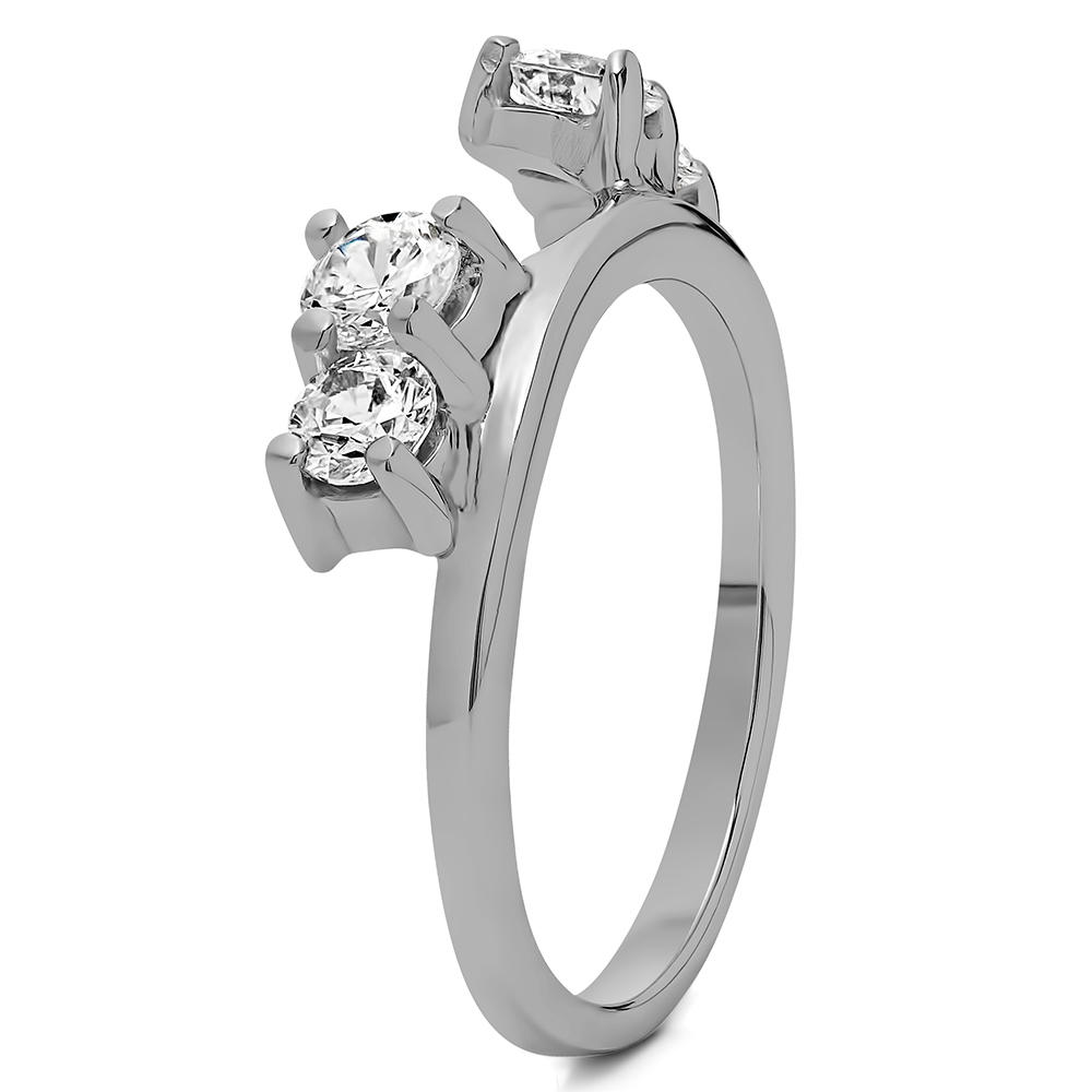 TwoBirch Traditional Style Ring Wrap Enhancer in 14k White Gold with Diamonds (G-H,I2-I3) (0.5 CT)