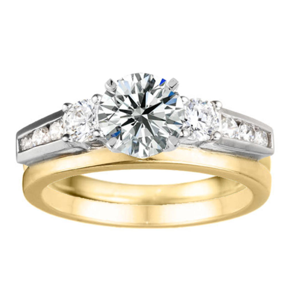 TwoBirch Moissanite Classic Solitaire Ring Wrap in 14k Yellow Gold with Forever Brilliant Moissanite by Charles Colvard (0.27 CT)
