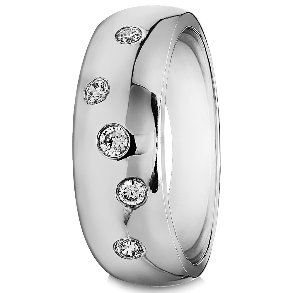 TwoBirch Unique Mens Ring or Unique Mens Fashion Ring  in Sterling Silver with Diamonds (G-H,I2-I3) (0.15 CT)
