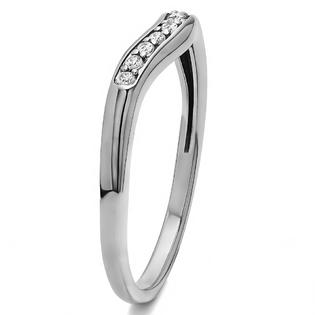 TwoBirch Delicate Contour Wedding Band in 10k White Gold